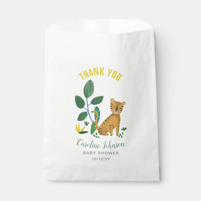 Baby shower | Tigre | Sacs cadeaux favoris (Devant)