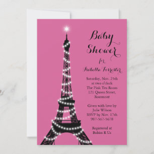 Baby shower Tour Eiffel Twinkles Invitation