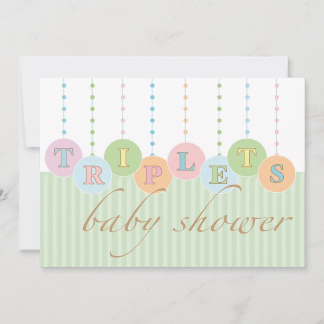 Baby shower TRIPLETS Invitation (Devant)
