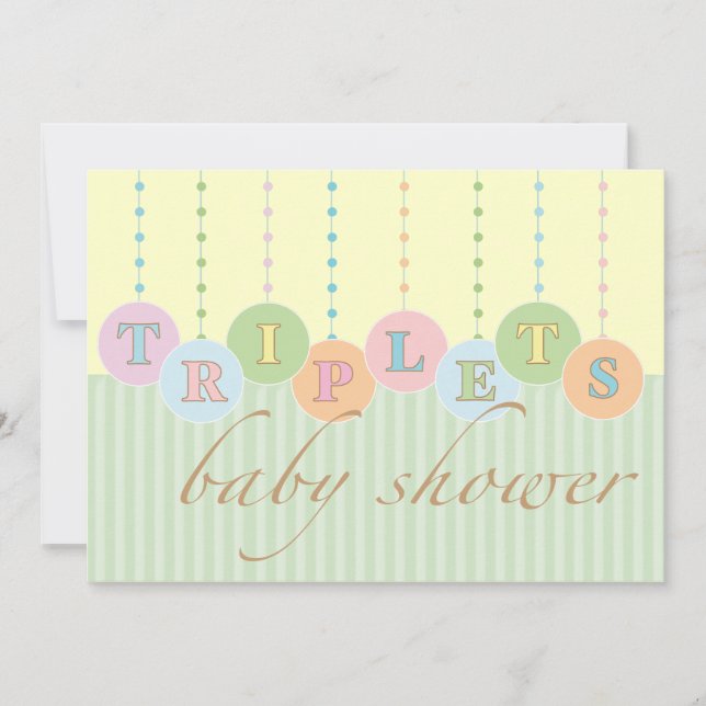 Baby shower TRIPLETS Invitation (Devant)