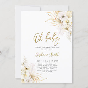 Baby shower tropical bohémien Invitation fille