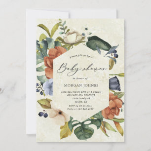 baby shower tropical fleuri élégant Invitation