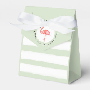 Baby Shower Tropical Watercolor Flamingo Thank You Favor Box