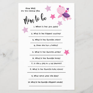Baby Shower Turtle How well you know the card