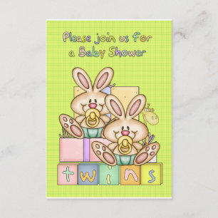 Baby shower Twin - Carte Baby shower Twins