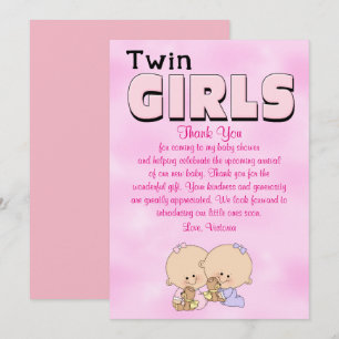 Baby Shower Twin Girls Invitation