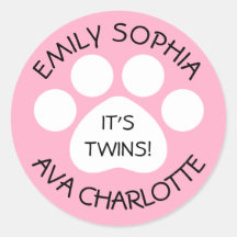 Baby Shower - Twin Girls - Paw Print Theme