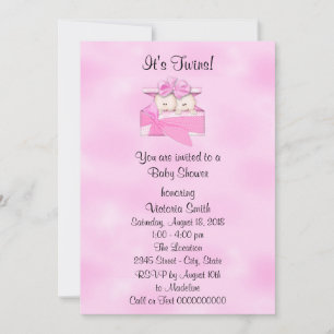 Baby Shower Twins Baby Girl Invitation