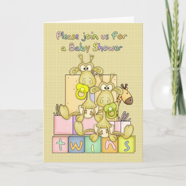 Baby shower Twins - Carte Baby shower Pour Twins - (Devant)