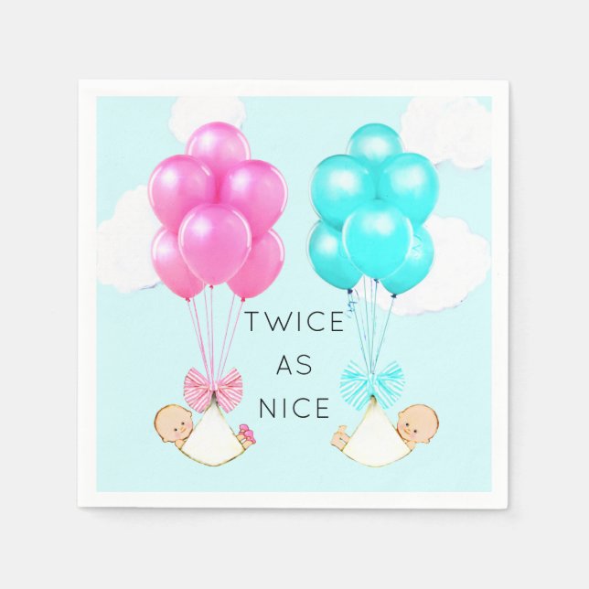 Baby Shower Twins Napkin (Front)