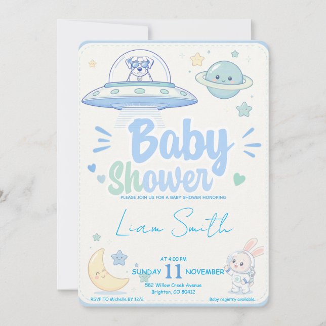 Baby Shower -UFO Pets- Invitation (Front)