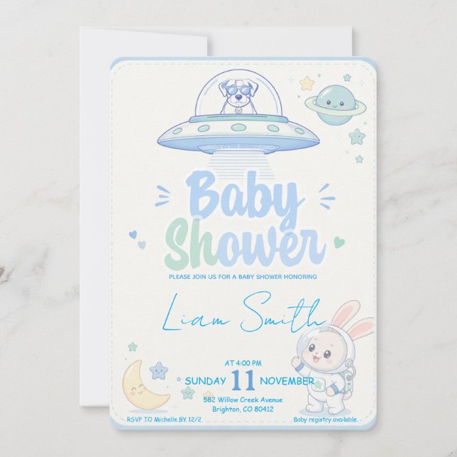 Baby Shower -UFO Pets- Invitation (Front)