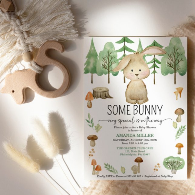 Baby shower Une invitation à la forêt de lapin (Créateur téléchargé)