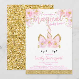 Baby shower Unicorn Invitation Baby shower magique