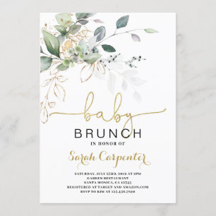 Baby shower verdoyant Brunch invitation