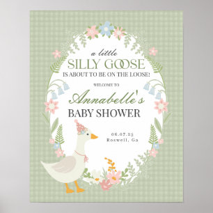 Baby shower vert En vichy oie soie Affiche de bien