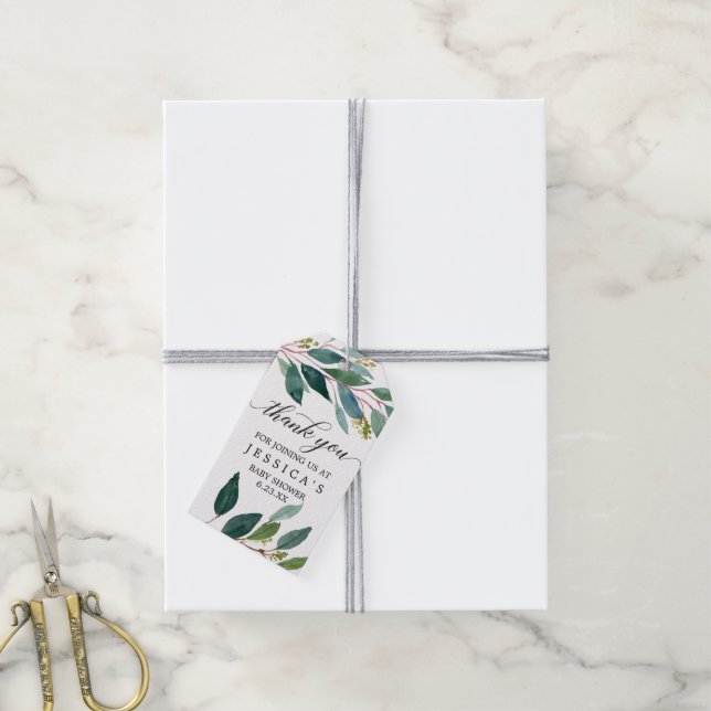 Baby shower vert Favoriser les étiquettes (Avec de la ficelle)