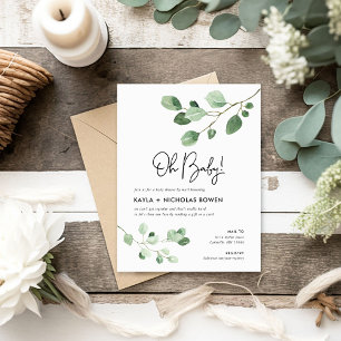 Baby shower vert moderne par Mail Invitation