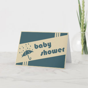 baby shower : vintage umbrella invitation