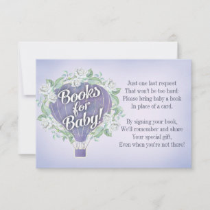 Baby shower violet Balloon Carte Livre Apporter Un