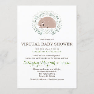 baby shower virtuel Baby boy woodland Invitation