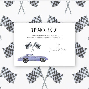 Baby-Shower voiture de course - merci