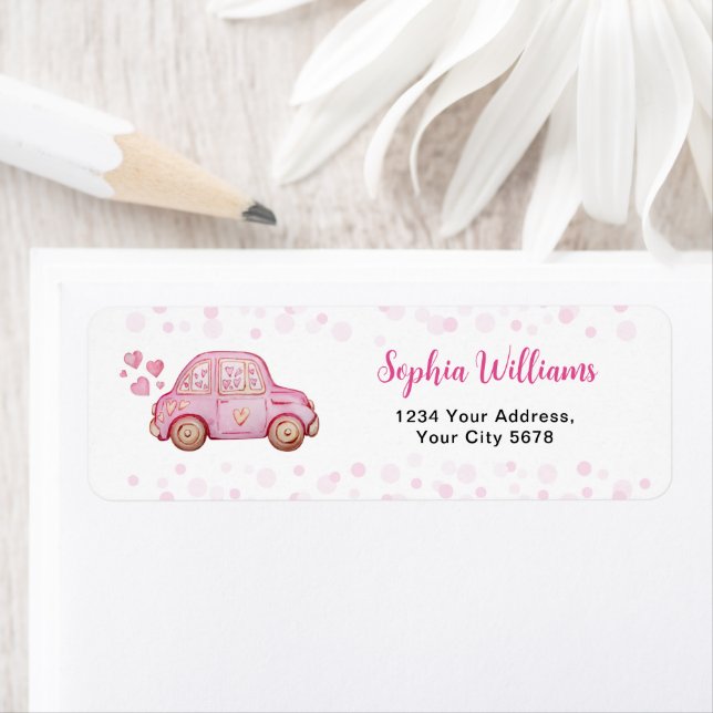 Baby shower Voiture Valentine Rose (En situation)
