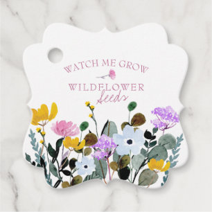 Baby Shower Watch Me Grow Wildflower Thank You Favour Tags