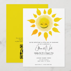 Baby Shower- Watercolor Ray of Sunshine Invitation
