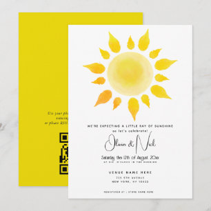 Baby Shower- Watercolor Ray of Sunshine Invitation