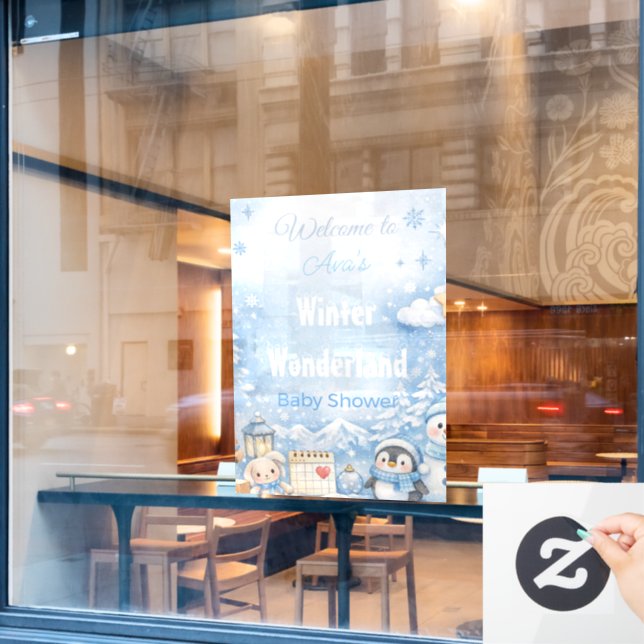 Baby Shower Welcome Sign | Cute Nursery Animals (Cafe Window)