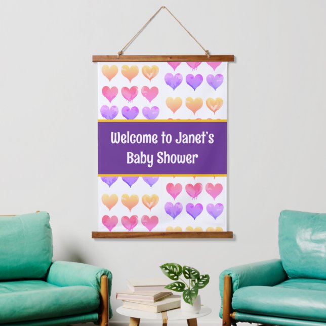 Baby shower welcome tapestry (Living Room)