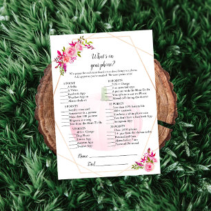 Baby Shower What's On Your Phone Game Pumpkin Invitation