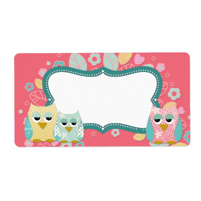 Baby shower Whimsical Cute Fun Swirl Owl Blank (Devant)