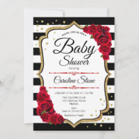 Baby Shower - White Red Gold