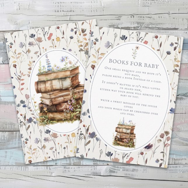 Baby Shower Wildflower, Bring a book for baby Enclosure Card (Creator Uploaded)