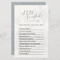 Baby shower winter snowflake quiz gender neutral