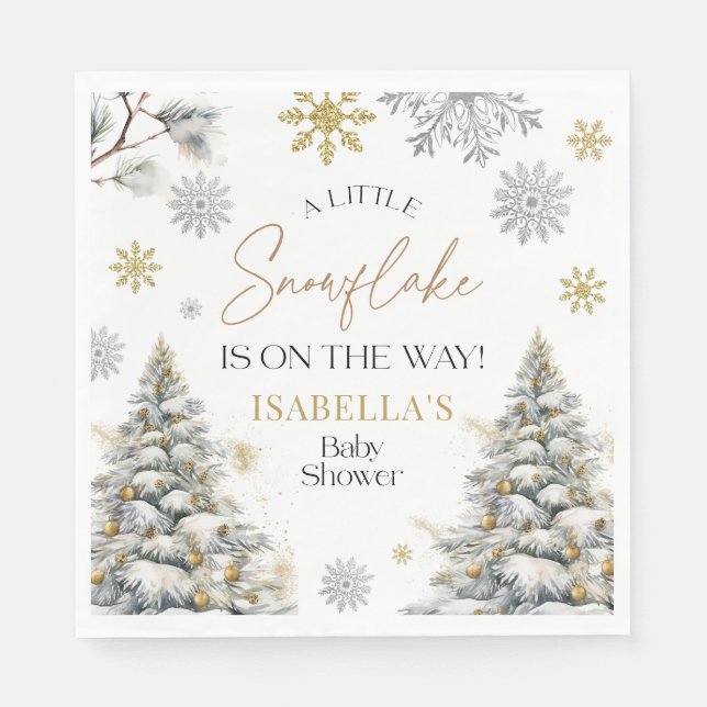 Baby Shower Winter Wonderland Napkin (Front)