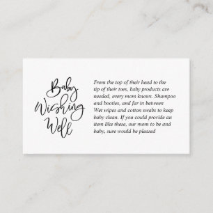 Baby Shower, Wishing Well, Creative Black Script Enclosure Card