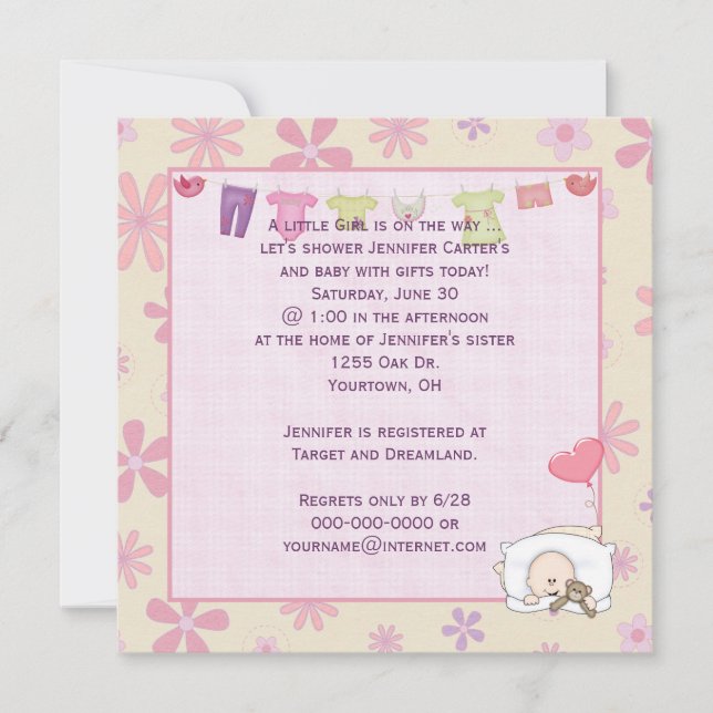 Baby Shower with daises Invitation (Front)