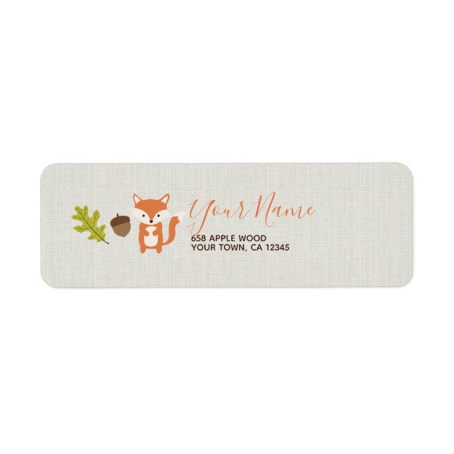 Baby shower Woodland Adresse de retour Label (Devant)