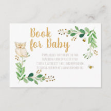 Baby shower Woodland Apportez une carte de livre