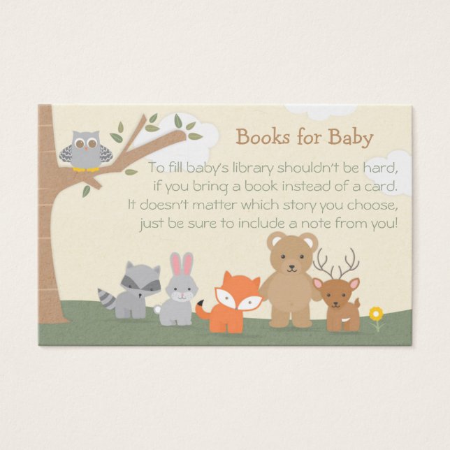 Baby shower Woodland Apportez une demande de livre (Devant)