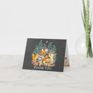 Baby shower Woodland Chalkboard Merci Note
