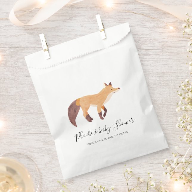 Baby Shower Woodland Fox Custom Favour Bag (Clipped)