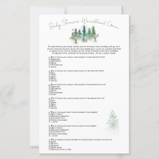 Baby Shower Woodland Game