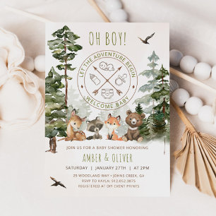 Baby shower Woodland Invitation Camping Invitation