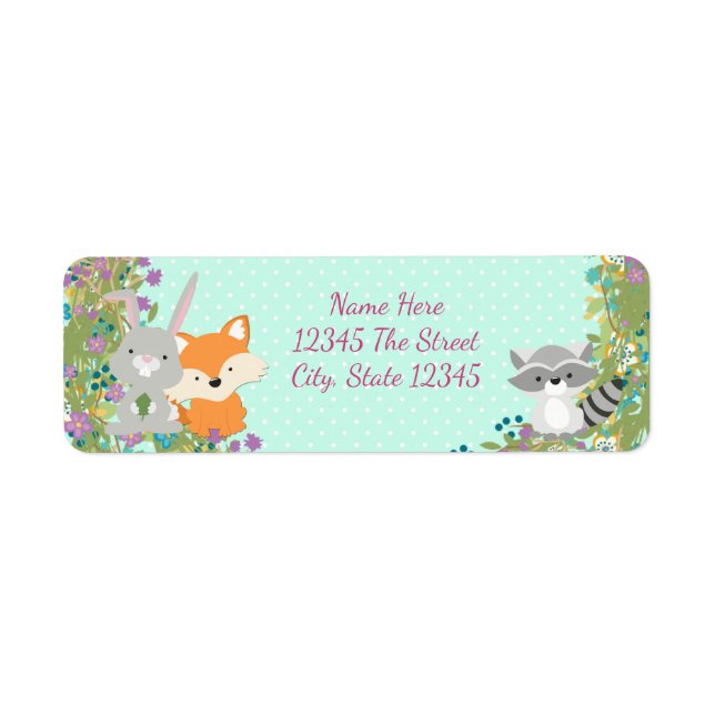 Baby shower Woodland Retourner l'adresse Étiquette (Devant)