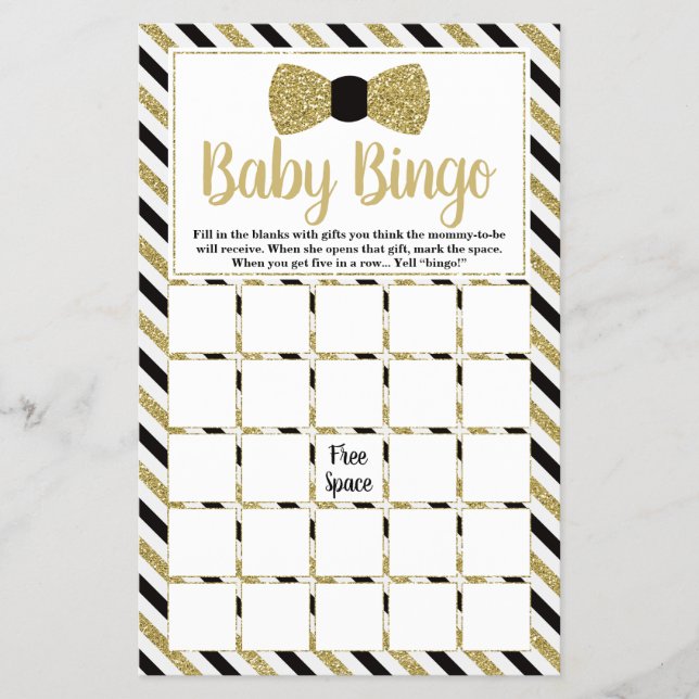 Baby Shower Word Search, Bow Tie Flyer (Front)