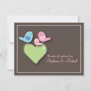 Baby Shower Words of Advice Card Baby Bird